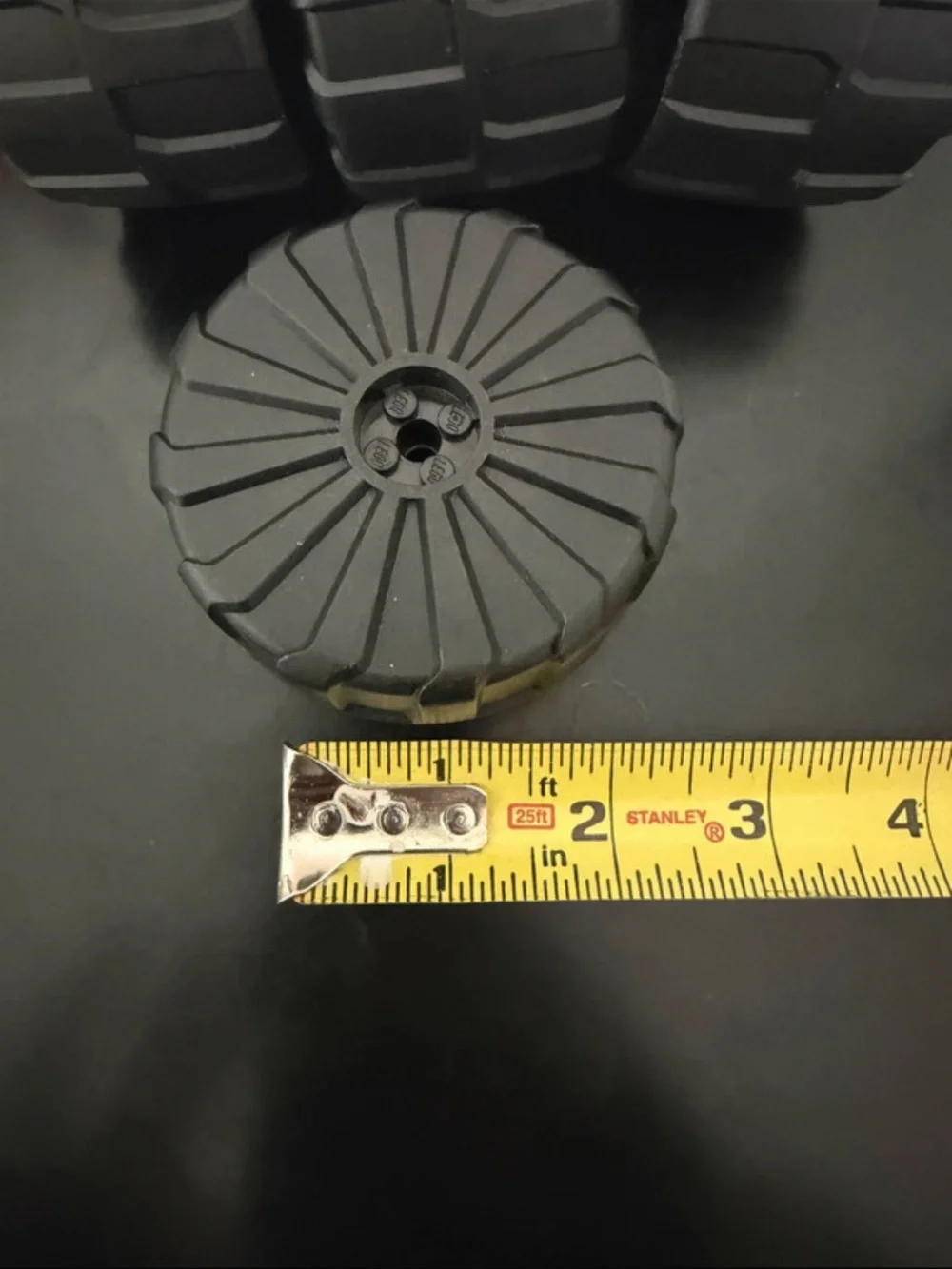 Lego 5x 2573 Black Wheel Hard Plastic Giant (71mm D. x 47mm) 6989